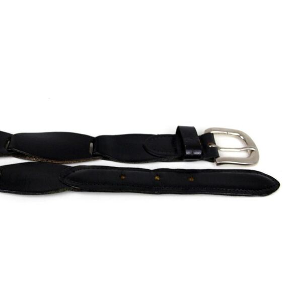 BRAIDED BLACK LEATHER 1.25"Wd DRESS CASUAL WOMEN'S BELT Sz S (A58 - Picture 10 of 11